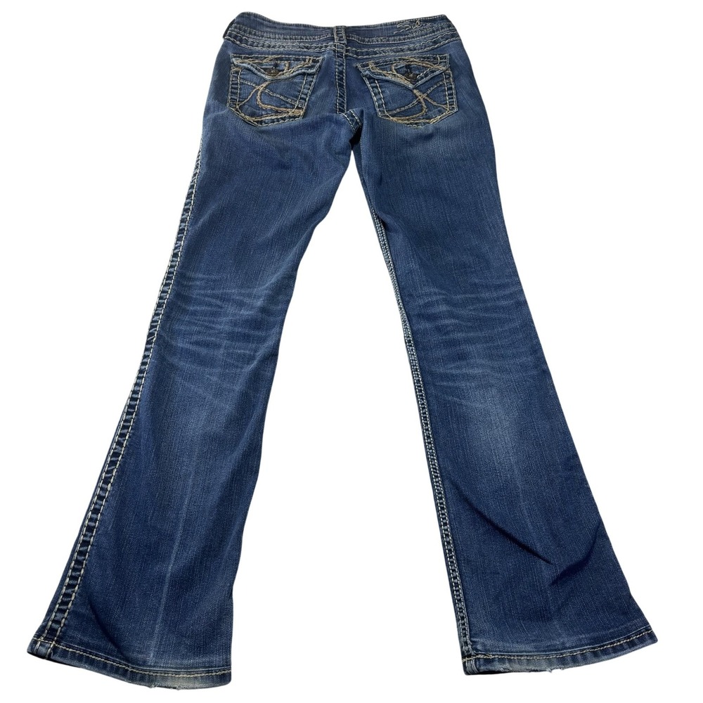 Silver Jeans Co Suki Surplus Bootcut Jeans Womens 28 Blue Wash Embroidered